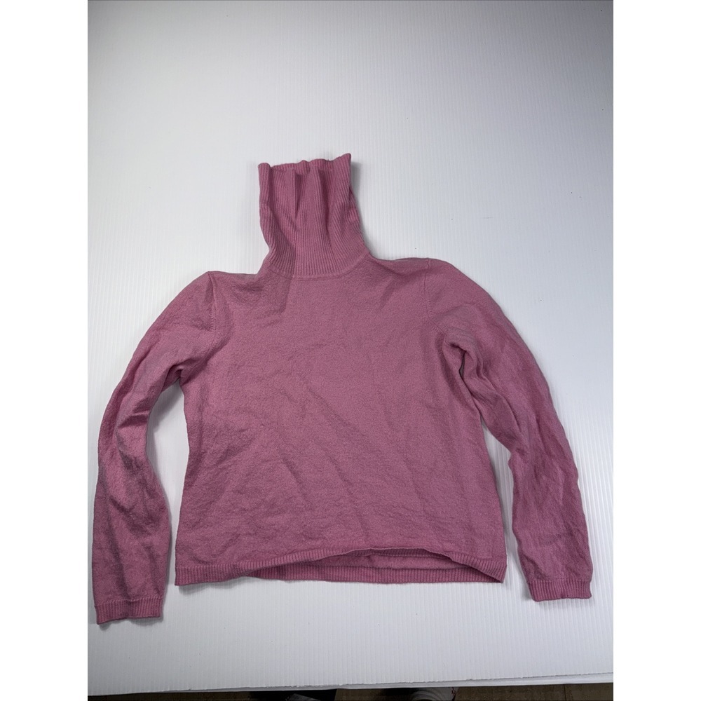 Pendleton Merino Wool Turtleneck Sweater Warm Winter Layering Top M Pink Cropped